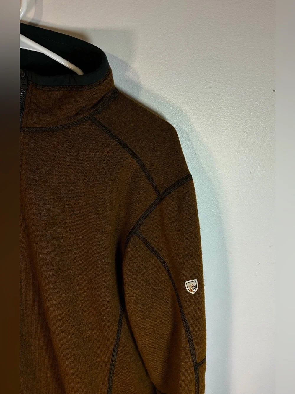 Kuhl Revel 1/4 Zip Fleece Pullover, Brown /Black, Men’s Medium